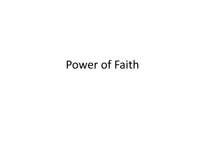 power of faith