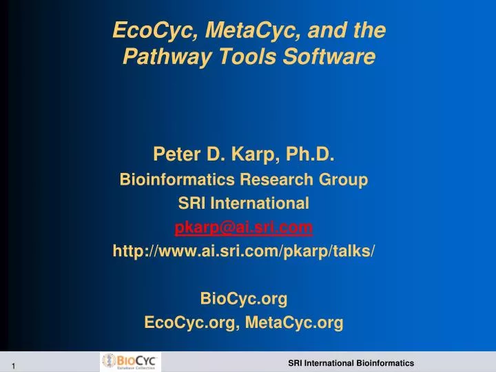 ecocyc metacyc and the pathway tools software