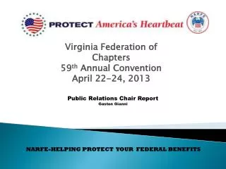 Virginia Federation of Chapters 59 th Annual Convention April 22-24, 2013