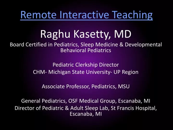 remote interactive teaching