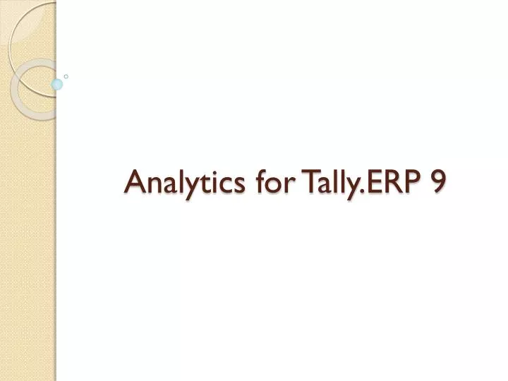 analytics for tally erp 9