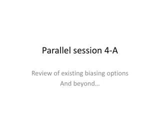 Parallel session 4-A