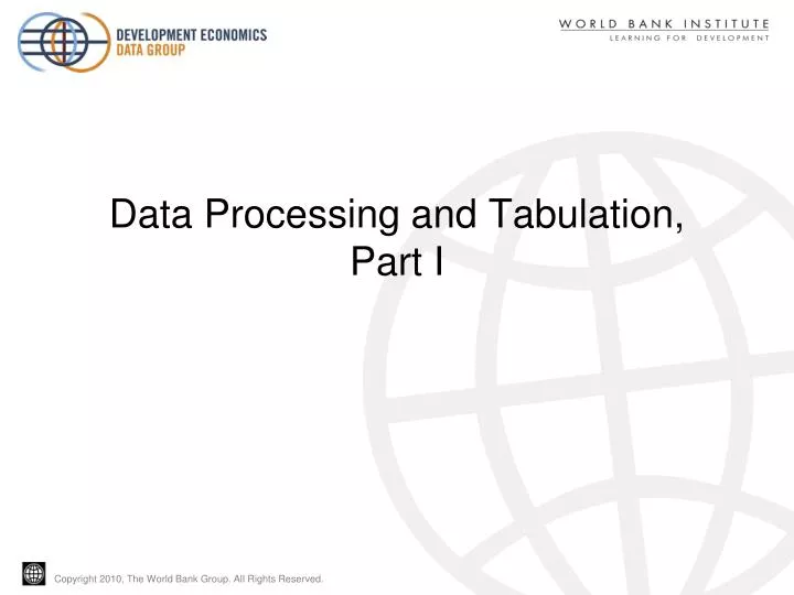 data processing and tabulation part i
