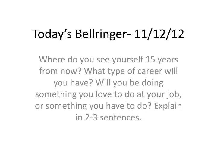 today s bellringer 11 12 12