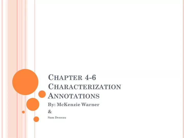 chapter 4 6 characterization annotations