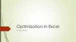 Optimization in Excel