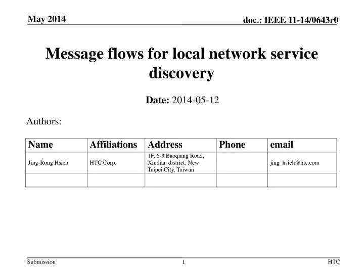 m essage flows for local network service discovery