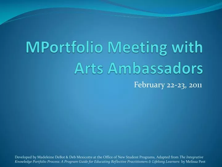 mportfolio meeting with arts ambassadors