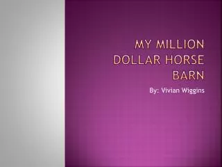 My Million Dollar Horse Barn