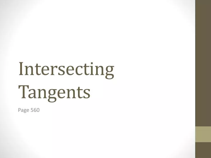 intersecting tangents