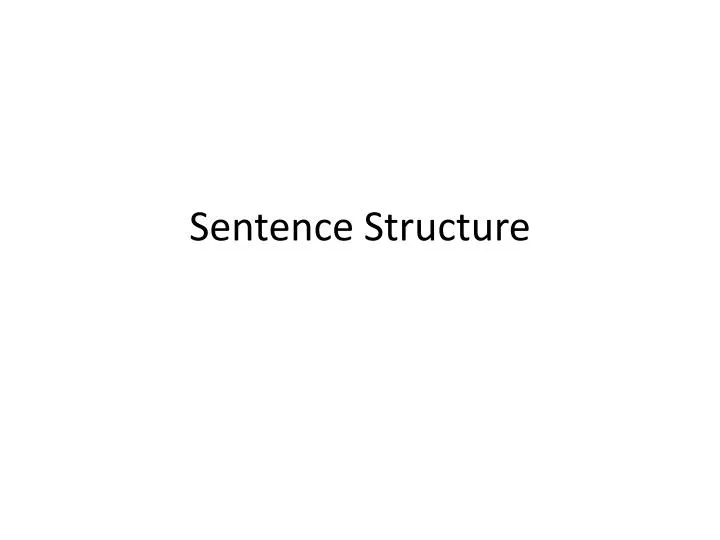 sentence structure