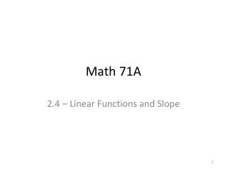 Math 71A