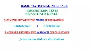 BASIC STATISTICAL INFERENCE