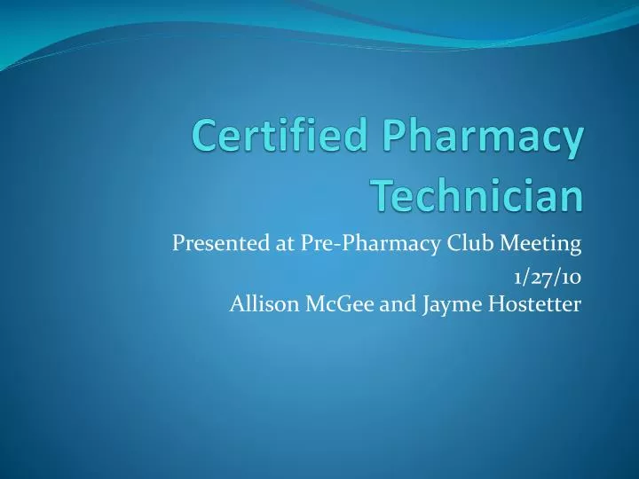 certified pharmacy technician