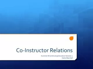 Co-Instructor Relations