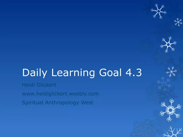 daily learning goal 4 3