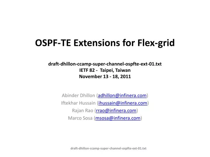ospf te extensions for flex grid