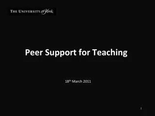 Peer Support for Teaching