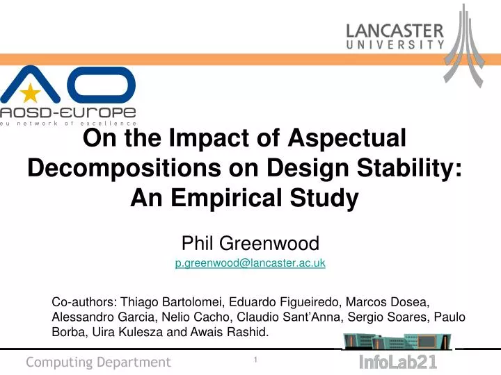 on the impact of aspectual decompositions on design stability an empirical study