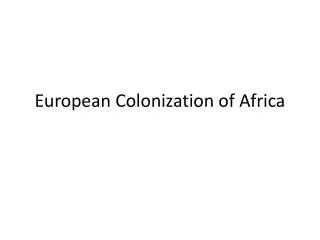 European Colonization of Africa