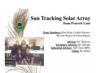Sun Tracking Solar Array Team Peacock Lane
