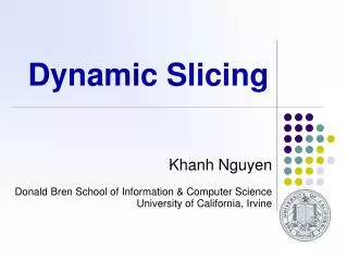 Dynamic Slicing