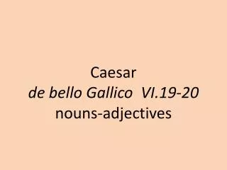 Caesar de bello Gallico VI. 19-20 noun s-adjectives