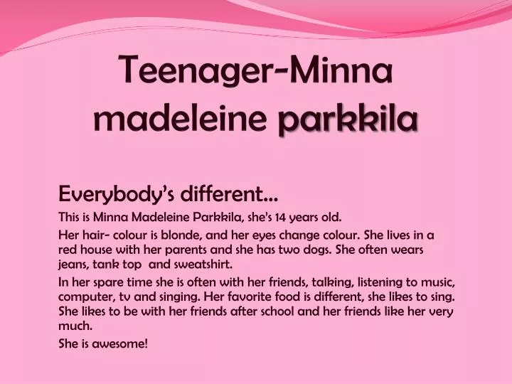 teenager minna madeleine parkkila