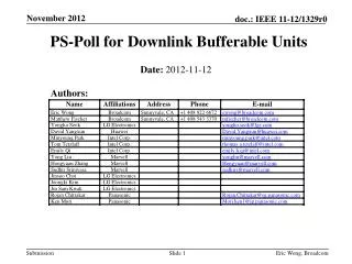 PS-Poll for Downlink Bufferable Units