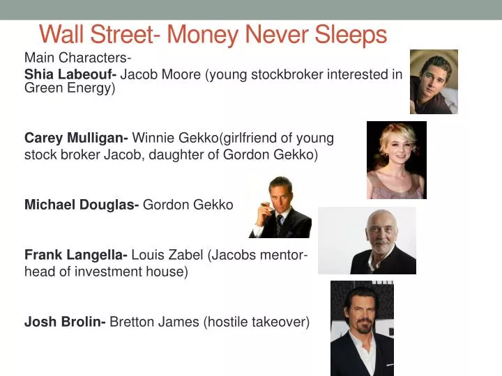 wall street money never sleeps