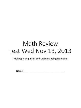 Math Review Test Wed Nov 13, 2013