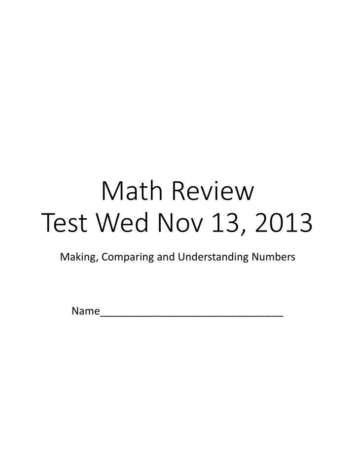 math review test wed nov 13 2013