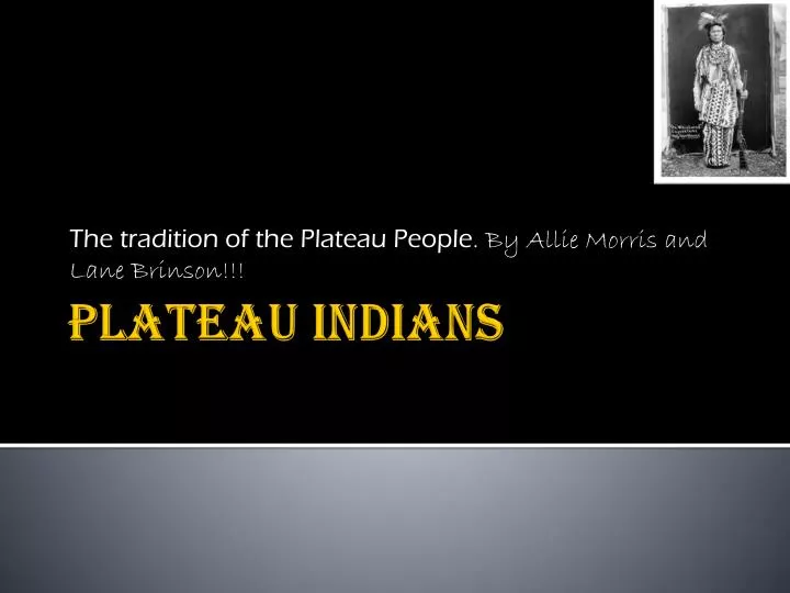 the tradition of the plateau people by allie morris and lane brinson