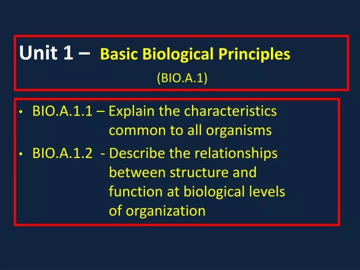 unit 1 basic biological principles bio a 1