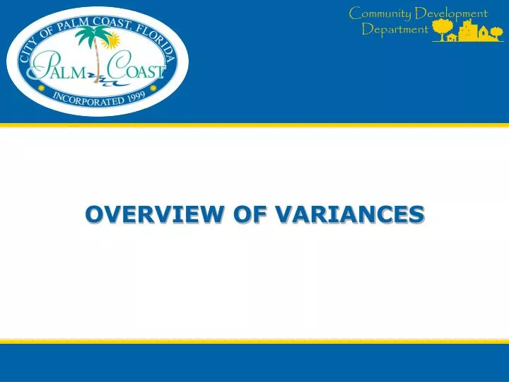 overview of variances