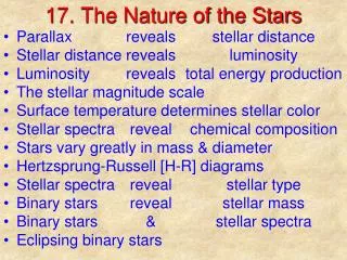 17. The Nature of the Stars
