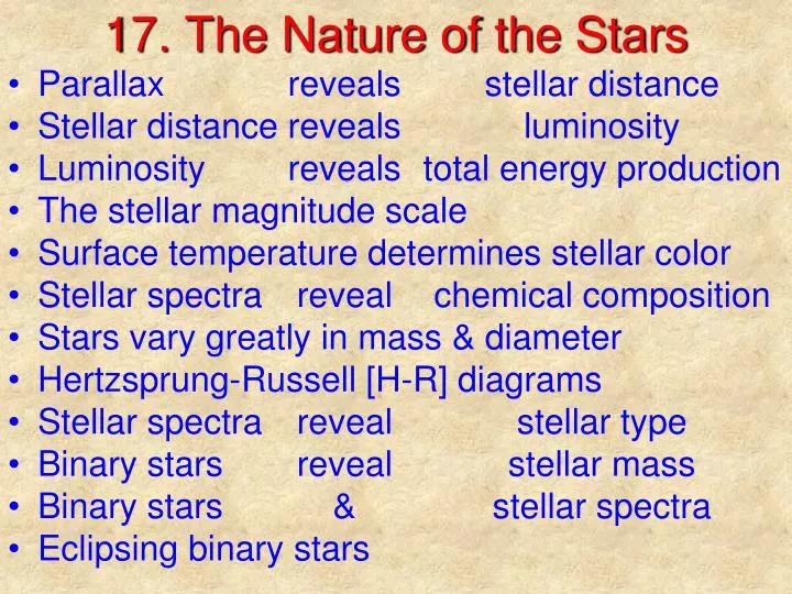17 the nature of the stars