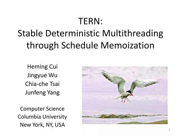 tern stable deterministic multithreading through schedule memoization