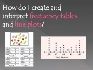 How do I create and interpret frequency tables and line plots ?