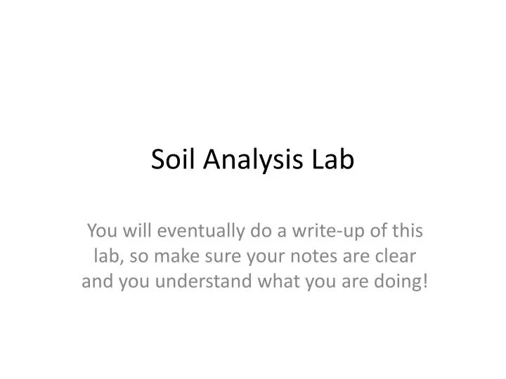 soil analysis lab