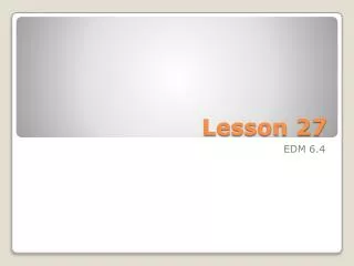 Lesson 27