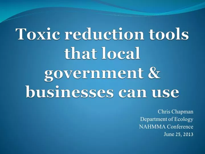 toxic reduction tools that local government businesses can use