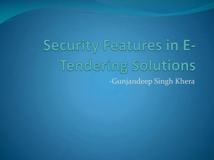 security features in e tendering solutions