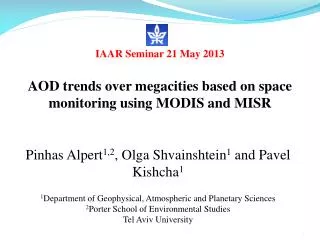 IAAR Seminar 21 May 2013
