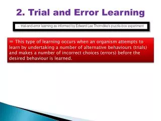 2. Trial and Error Learning