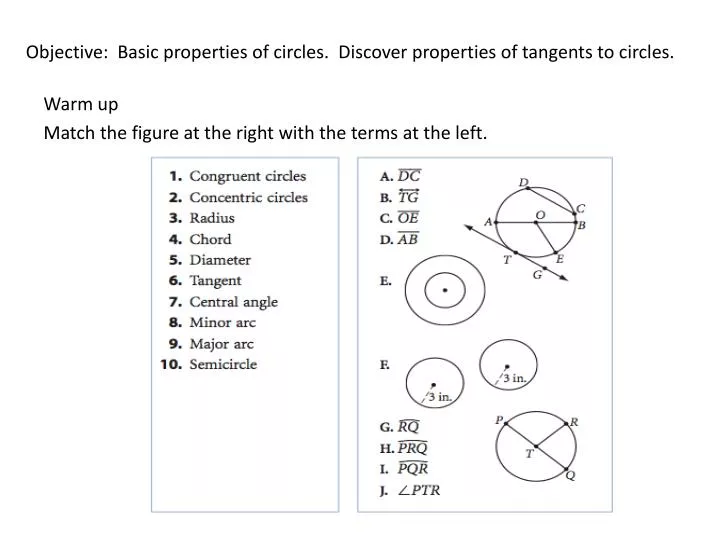objective basic properties of circles discover properties of tangents to circles