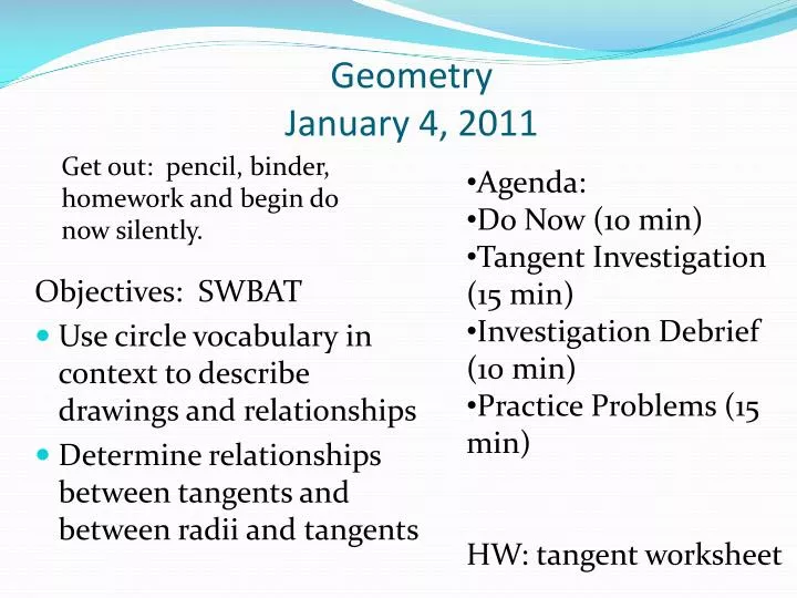 geometry january 4 2011