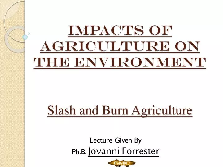 impacts of agriculture on the environment slash and burn agriculture