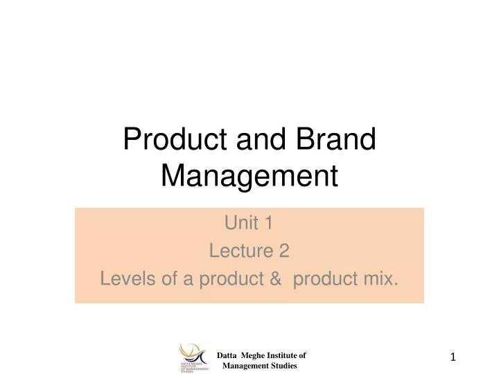 product and brand management