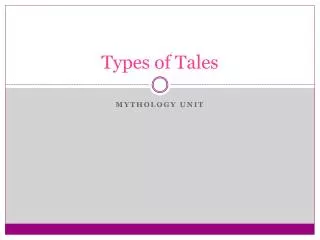 Types of Tales